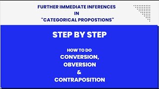 6 Conversion Obversion and Contraposition with Solutions Introduction to Logic by Copi amp Cohen [upl. by Michale527]