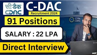 CDAC Invites Applications For 91 Positions Salary Up To Rs 22 LakhAnnum  Best Chance For Fresher [upl. by Nosredneh]