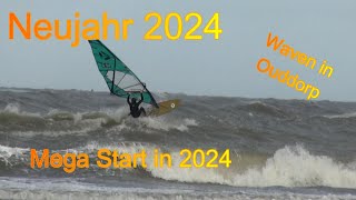 Was macht ein 12jähriger am 1 Januar  Er ist World Champ U13  Windsurf Wave Session in Ouddorp [upl. by Arahs]