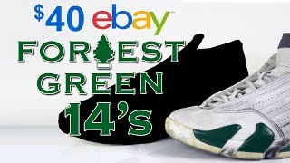 Restoring 40 Jordan 14 Forest Green eBay beaters [upl. by Nauqad]