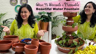 How to decorate and Assemble Beautiful terracotta water fountain Water Fountain for homegarden [upl. by Narej]