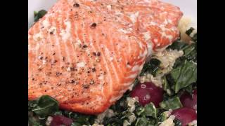 How to Make Roasted Salmon with KaleQuinoa Salad  Cooking Light [upl. by Ahsekam]