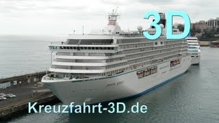 3DVideo AIDAsol trifft Crystal Serenity und TUI  Thomson Majesty bei Madeira am 08042013 [upl. by Enileuqaj]