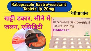 Rabeprazole Gastroresistant Tablets ip 20 mg use in hindi  Rabeprazole sodium Tablet use [upl. by Nefen]