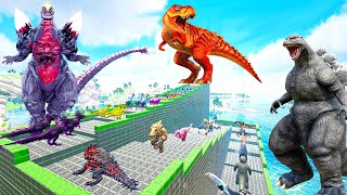 Spiderman TRex vs Spinosaurus Megalondo amp Evolution of GODZILLA in Animal Revolt Battle Simulator [upl. by Erodasi270]