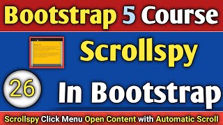 Lecture  28 Bootstrap 5  Scrollspy in Bootstrap5  How to create scrollspy In bootstrapTechnonir [upl. by Prussian]