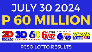 Lotto Result Today 9pm July 30 2024  PCSO Complete [upl. by Tamberg77]