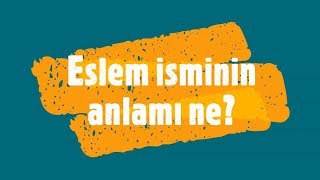 ESLEM İsminin Anlamı ve Analizi Nedir [upl. by Htrahddis134]