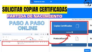 COPIAS CERTIFICADAS PARTIDA DE NACIMIENTO ONLINE Paso a Paso SIN IR AL REGISTRO Nueva Pagina Saren [upl. by Bacon]