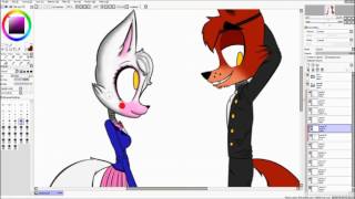 speedpaint  FNAF  foxy x mangle in Japan Valentines day special [upl. by Rives]