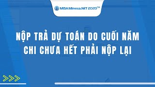 Nộp trả dự toán do cuối năm chi chưa hết phải nộp lại  MISA MIMOSANET [upl. by Venice953]