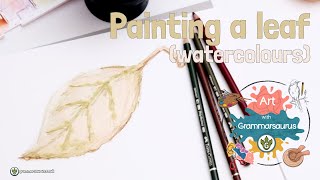 Art with Grammarsaurus  Chromatic  Painting a watercolour leaf [upl. by Yuille15]