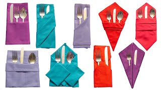 9 Silverware Pocket Ideas From A Napkin [upl. by Konikow]