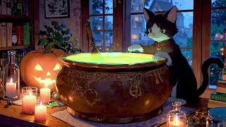 Spooky Halloween Night 🐱 Halloween Lofi Playlist To Must To Listen On The Halloween Night 🐱 Lofi Cat [upl. by Ahsenaj]