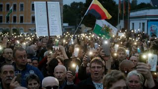 Germany far right stages new antiMerkel protest in Chemnitz [upl. by Mirna]