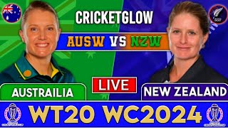 Live  AUSW Vs NZW MATCH10 DUBAI  Live Scores amp Commentary  T20 WWorld Cup 2024  1st inning [upl. by Leviralc]