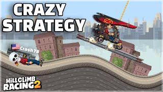 The Most CRAZY Strategy for 5000m Glider Intense City  Hill Climb Racing 2 [upl. by Luann]