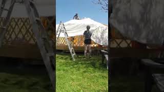 Part 2 Yurt SetUp Timelapse [upl. by Erdnoed]