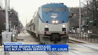 Higherspeed Amtrak service between Chicago St Louis starts Monday [upl. by Marjory216]