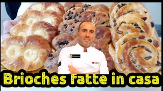 Brioches fatte in casaBrioches danesi con impasto lavorato a manoRicetta facile da fare in casa [upl. by Eugenle]