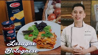 How to make a Classic Barilla Lasagne Bolognese by Chef Niño Logarta [upl. by Broddie]