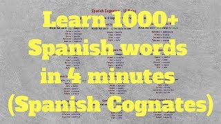 12 Spanish Cognates Rules  Learn 1000 Spanish words in 4 minutes [upl. by Atnauqahs]