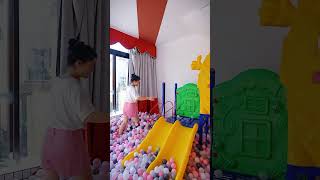 A great place for family fun indoor childrens playground energetic babies ocean balls baby [upl. by Schnurr]