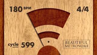 180 BPM 44 Wood Metronome HD [upl. by Netsrijk]