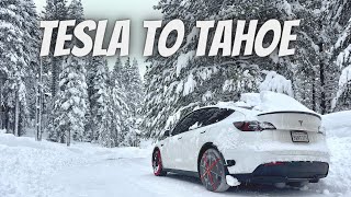 Driving a Tesla during a WINTER Storm Tesla Roadtrip [upl. by Asylla]