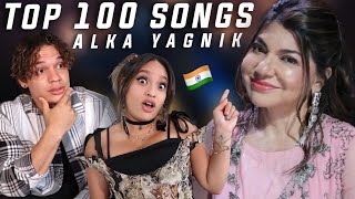 One Of Our Favourite Female Indian Voices  Latinos React to Top 100 Songs of Alka Yagnik [upl. by Caras26]