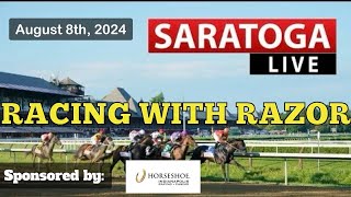 LIVE Horse Racing Handicapping  Saratoga  Colonial Downs  Horseshoe Indianapolis  Thu Aug 8th [upl. by Llerat]