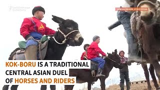 Riding To Victory Kyrgyz Boys Give Their All In Ancient Sport Of KokBoru [upl. by Kamat]