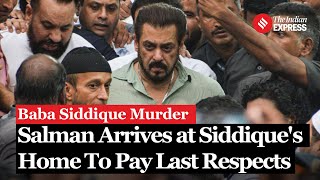 Baba Siddique Death Salman Khan Arrives at Baba Siddiques Residence to Pay Last Respects [upl. by Aiel616]