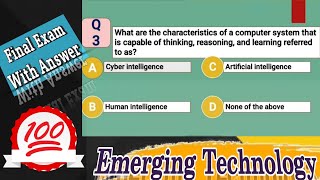 Emerging Technology Final Exam With Answer  From Different University [upl. by Gussi]