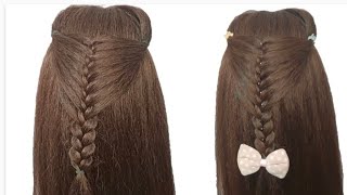 How to do bow hairstyle for girls Hairstyle for long short hair Hair style girl simple and easy [upl. by Anina954]