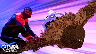 Spider 2099 amp SpiderWoman Join SpiderGwen against Vulture  SpiderMan Across the SpiderVerse [upl. by Adohr310]