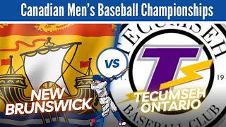 New Brunswick VS Tecumseh Ontario 2024 Baseball Canada Championships [upl. by Kathe]