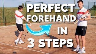 Perfect Forehand in 3 Easy Steps  Tennis Forehand Technique Lesson [upl. by Fagen]