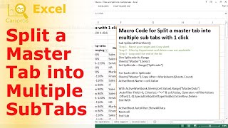 Split a Master Spreadsheet into Multiple Sheets with 1 click  VBA for Beginner [upl. by Noirda114]