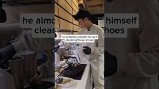 The things we go through to deep clean your sneakers setting up a new steamer 🫠⁣⁣ bts fails [upl. by Etteb]