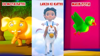 Ek Mota Hathi  Main Tota Hare Rang KaLakdi Ki Kathi  Hindi Rhymes  Baby Songs [upl. by Doownelg]