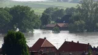 Lauenburg  ElbeHochwasser 2013  RuferSicht nach Hohnstorf [upl. by Anastatius953]