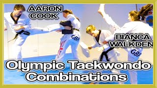 OLYMPIC TAEKWONDO KICKING COMBINATIONS with Aaron Cook amp Bianca Walkden  GNT Tutorial [upl. by Airrat]