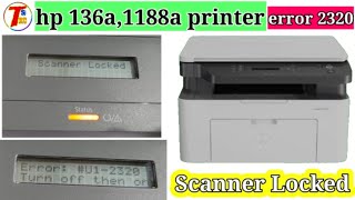 Hp 1188a printer scanner locked error [upl. by Eneluj]