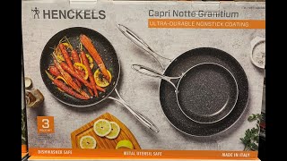 Henckels Capri Notte Granitium 3piece Fry Pan Set Review [upl. by Valoniah]