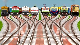 Eights Trains Running At Bumpy🚀 Branched 3D Railroad Tracks  train videos rhymes  Train Simulator [upl. by Oderf726]