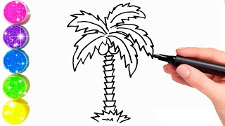 How to draw a coconut tree [upl. by Eilraep787]