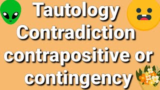 Tautology  Contradiction  Contrapositive or contingency  Urdu  Hindi [upl. by Ynffit276]