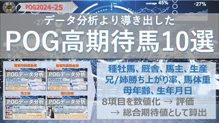 【POG】POG202425～データ分析より導き出したPOG高期待馬10選 [upl. by Proudfoot]