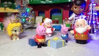 Peppa Pig Christmas Adventure Playset Toy Parody [upl. by Brendan]